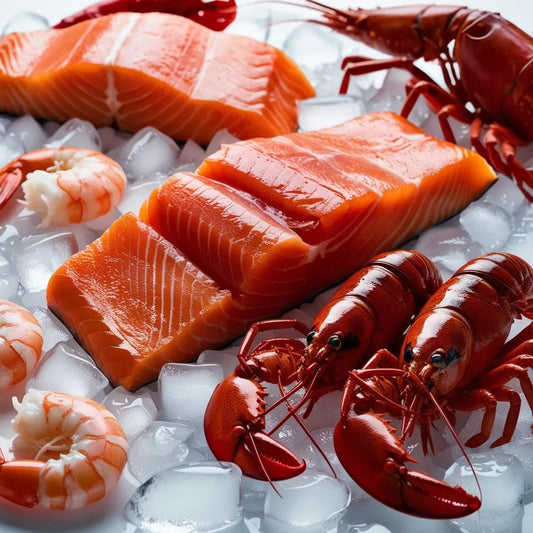 Premium Imported Catch: Salmon, Lobster & Prawns